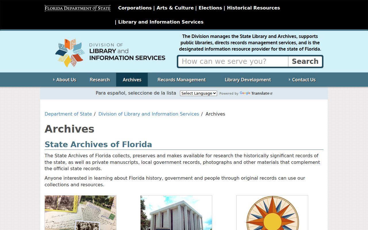 State Archives of Florida research access for Sanford historical records